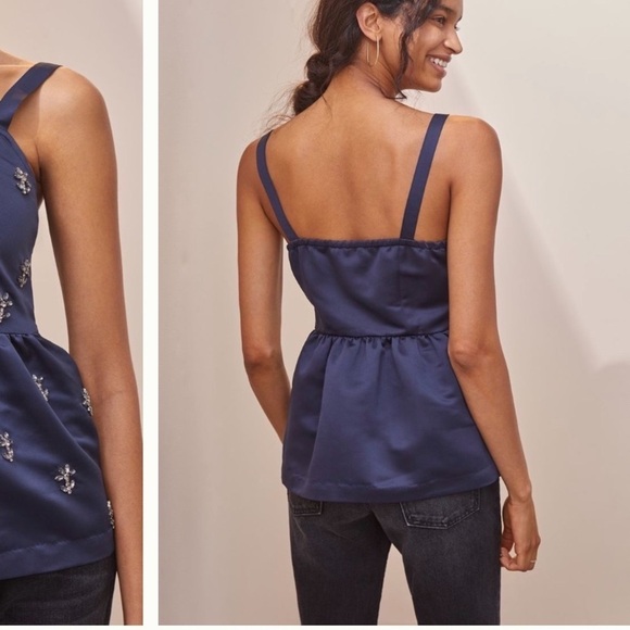 Anthropologie NWT Dhruv Kapoor Beaded Babydoll Tank Size M. - Picture 4 of 10